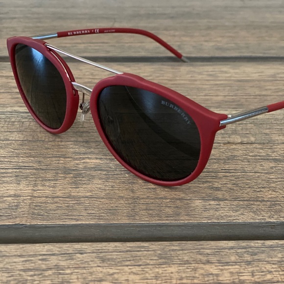 Burberry Accessories - Burberry Red Aviator Sunglasses